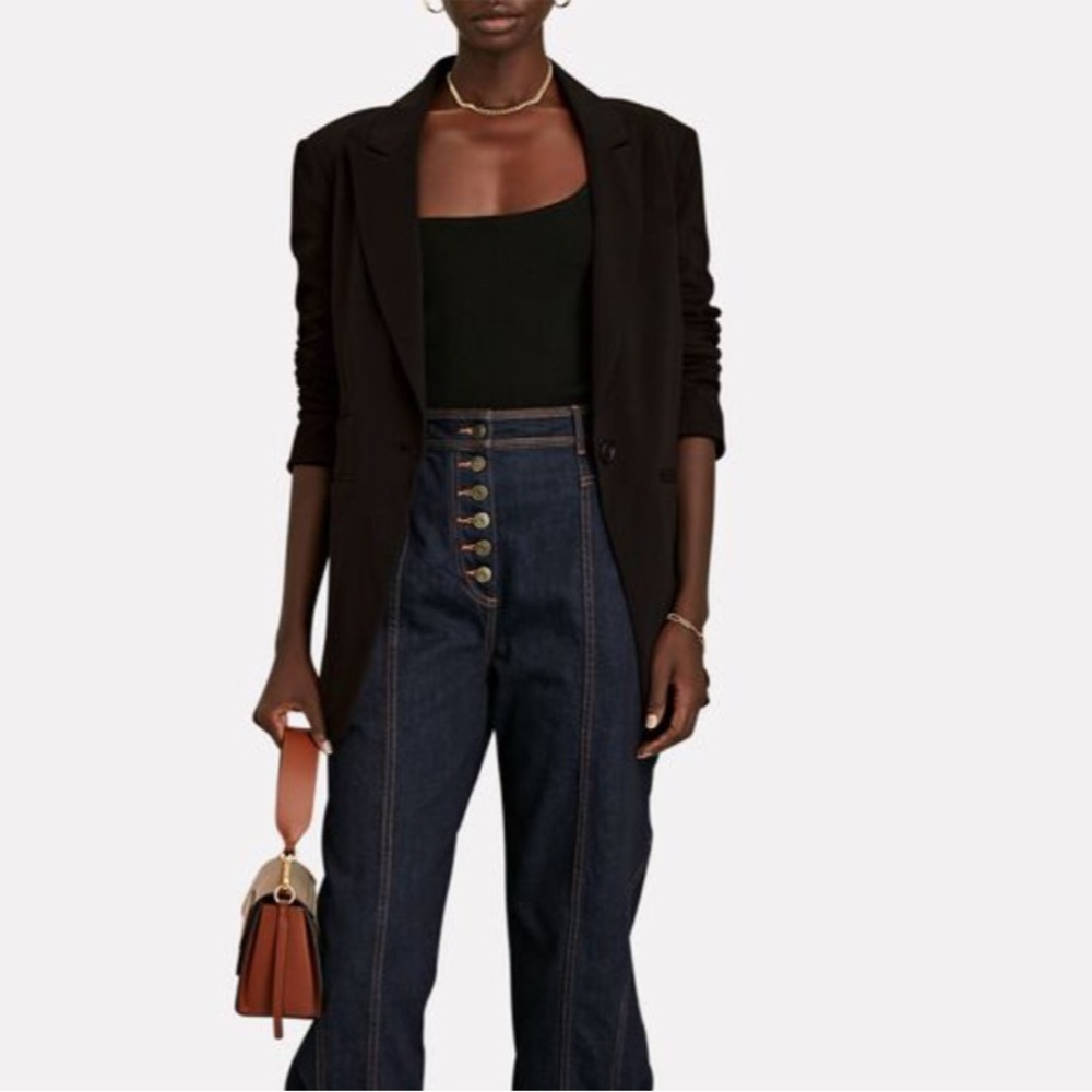 Veronica Beard Black Martel Dickey Cotton Blazer